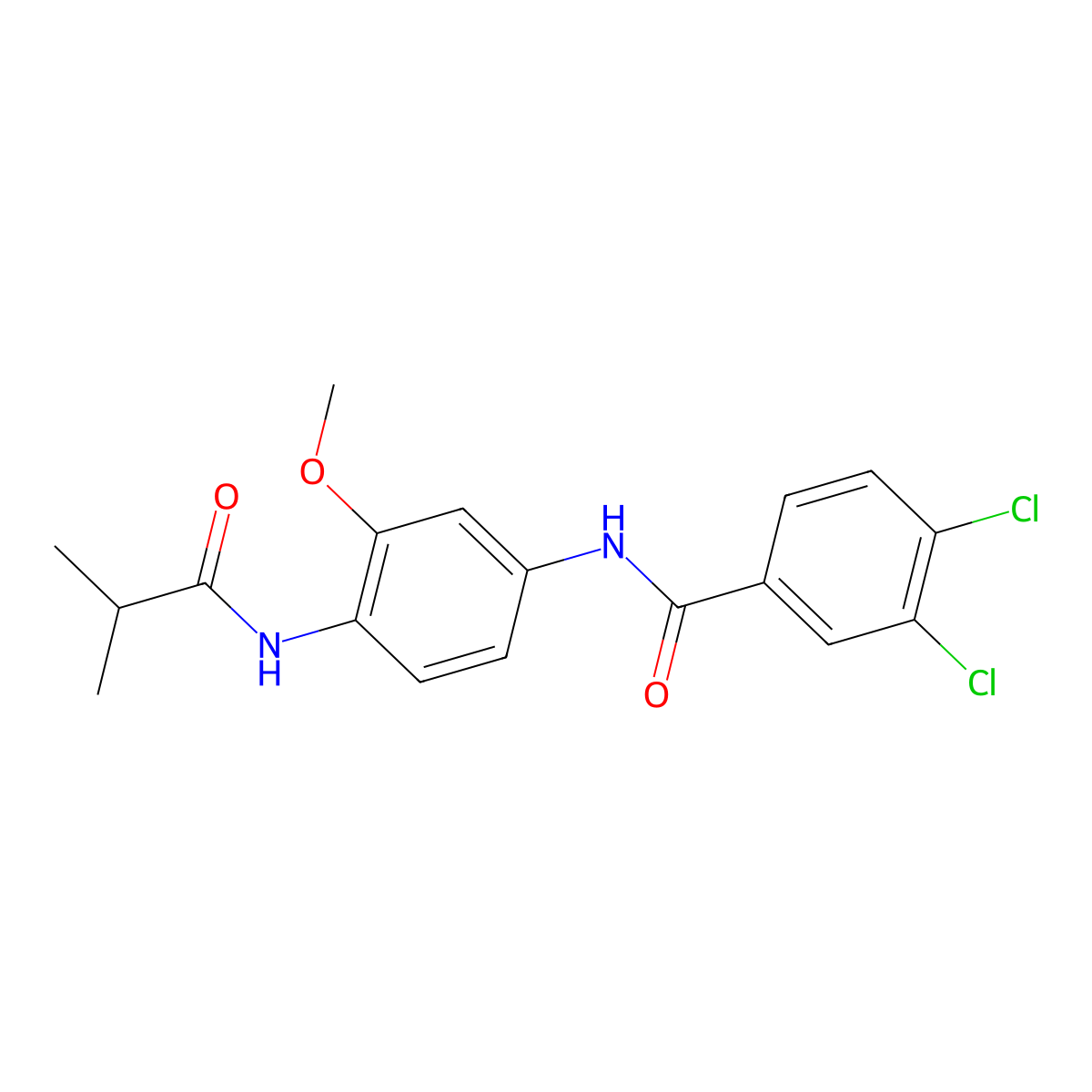 3,4-dichloro-N-[3-methoxy-4-(2-methylpropanoylamino)phenyl]benzamide molecular structure, CAS 637734-72-6