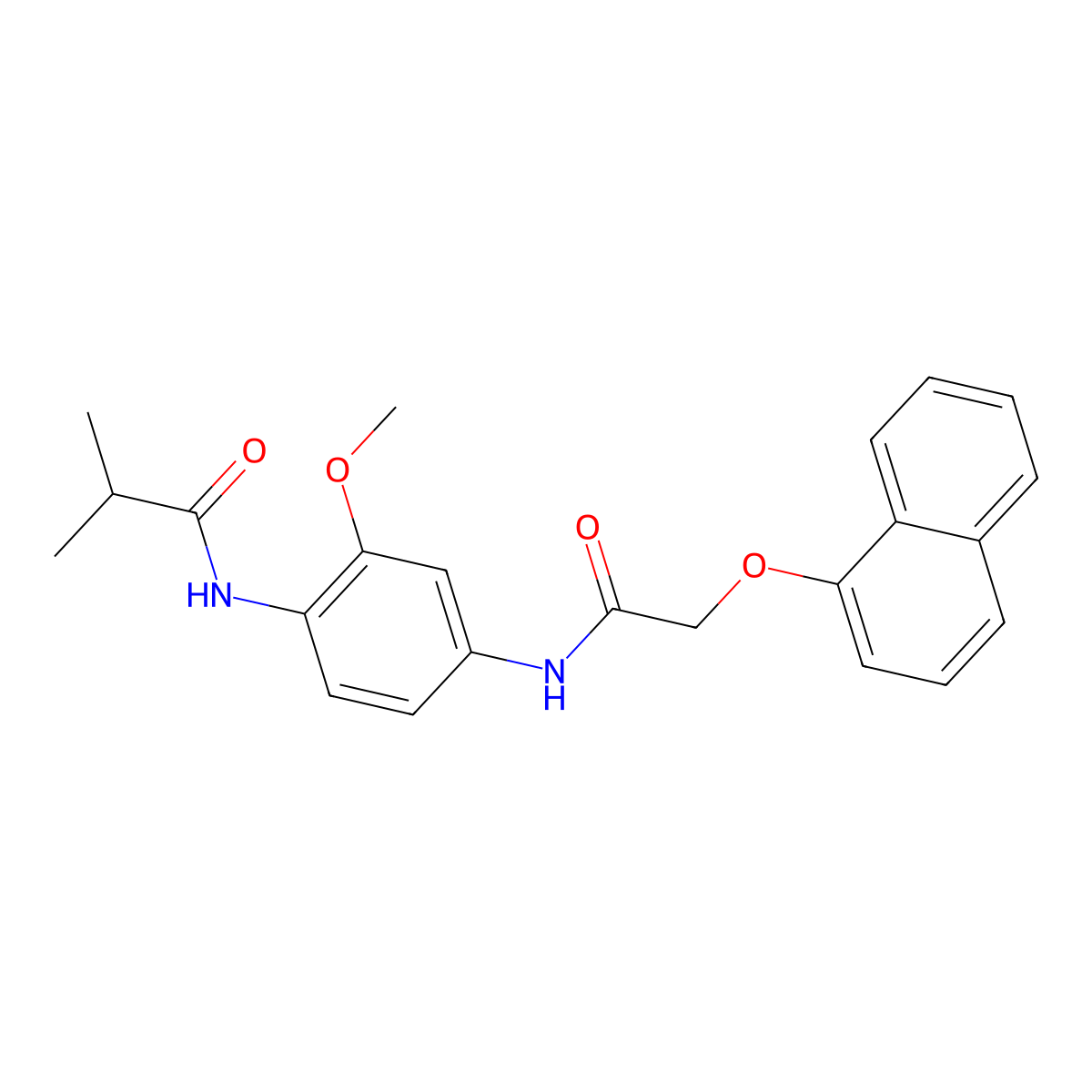 N-[2-methoxy-4-[(2-naphthalen-1-yloxyacetyl)amino]phenyl]-2-methylpropanamide molecular structure, CAS 637734-90-8