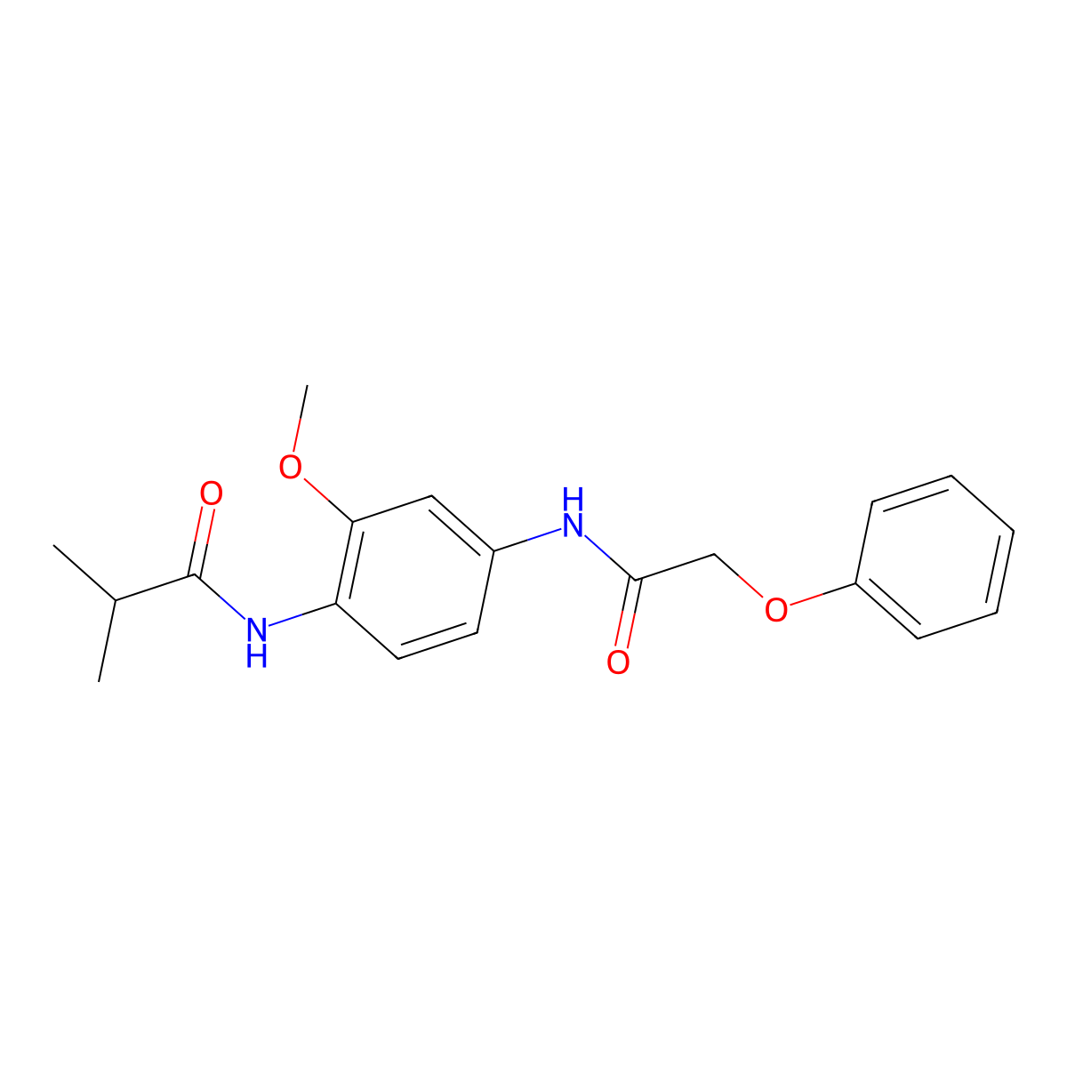 N-[2-methoxy-4-[(2-phenoxyacetyl)amino]phenyl]-2-methylpropanamide molecular structure, CAS 637734-96-4