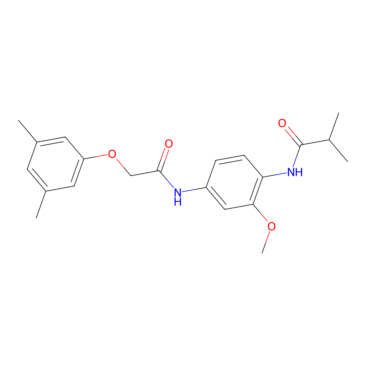 N-(4-{[(3,5-dimethylphenoxy)acetyl]amino}-2-methoxyphenyl)-2-methylpropanamide molecular structure, CAS 637735-01-4
