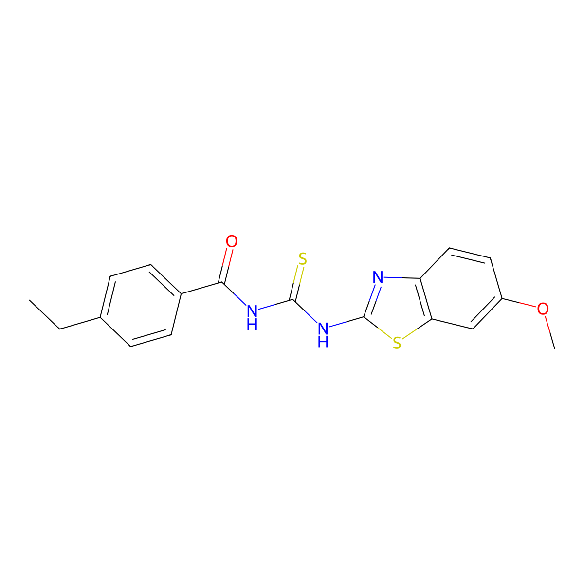 4-ethyl-N-[(6-methoxy-1,3-benzothiazol-2-yl)carbamothioyl]benzamide molecular structure, CAS 637737-52-1