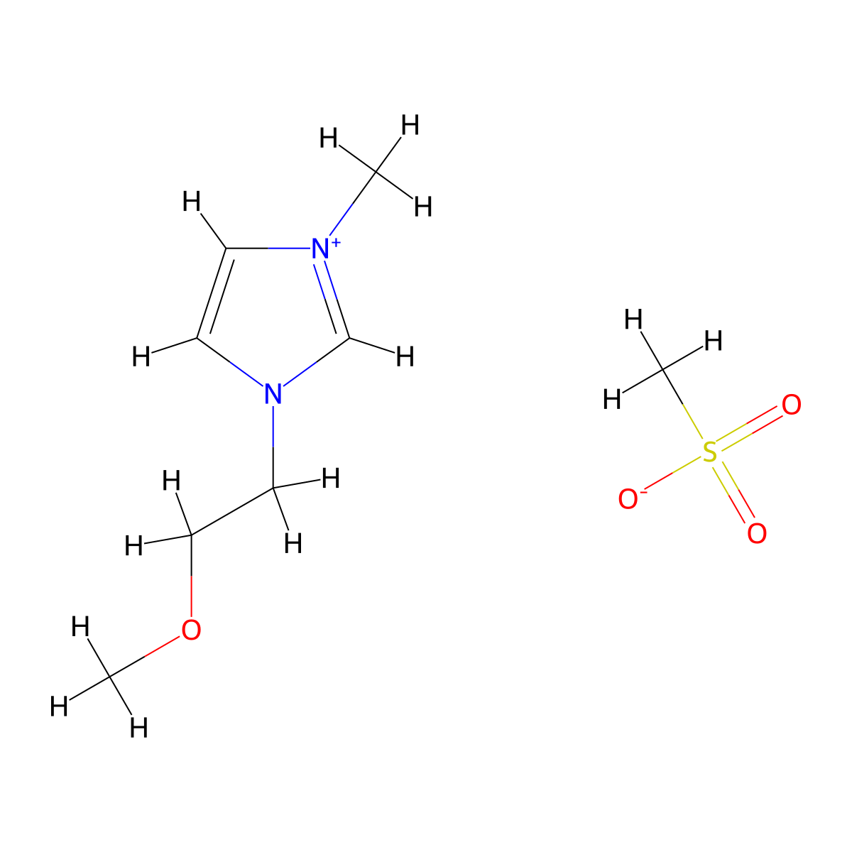 1-(2-Methoxyethyl)-3-methylimidazolinium methanesulfonate molecular structure, CAS 637739-85-6