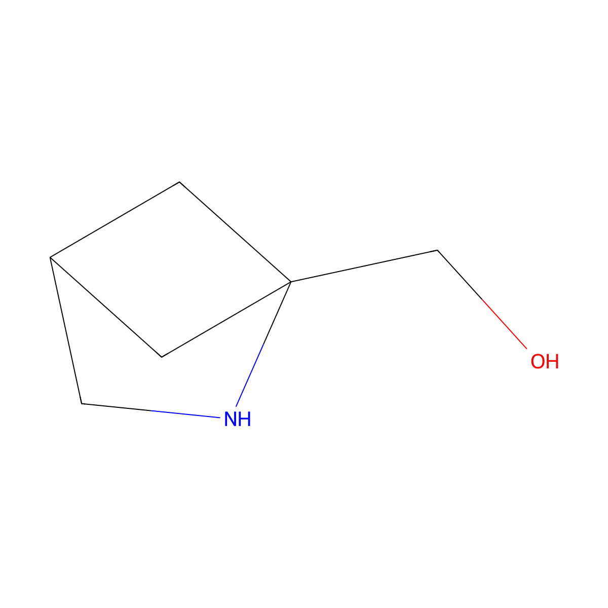 (2-Azabicyclo(2.1.1)hexan-1-yl)methanol molecular structure, CAS 637739-99-2