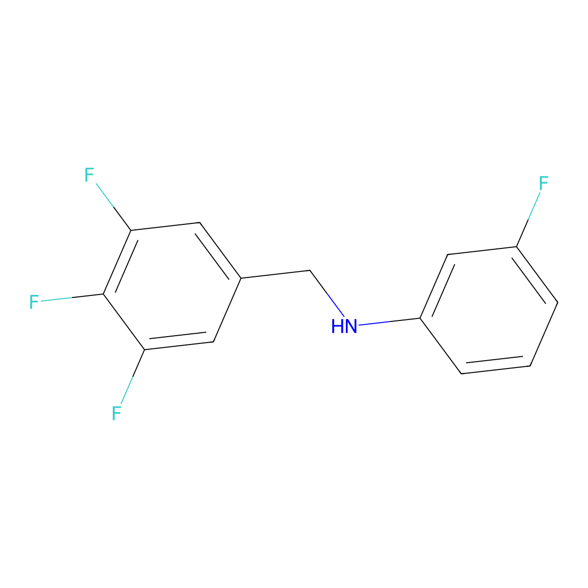3-Fluoro-N-(3,4,5-trifluorobenzyl)aniline molecular structure, CAS 637744-49-1