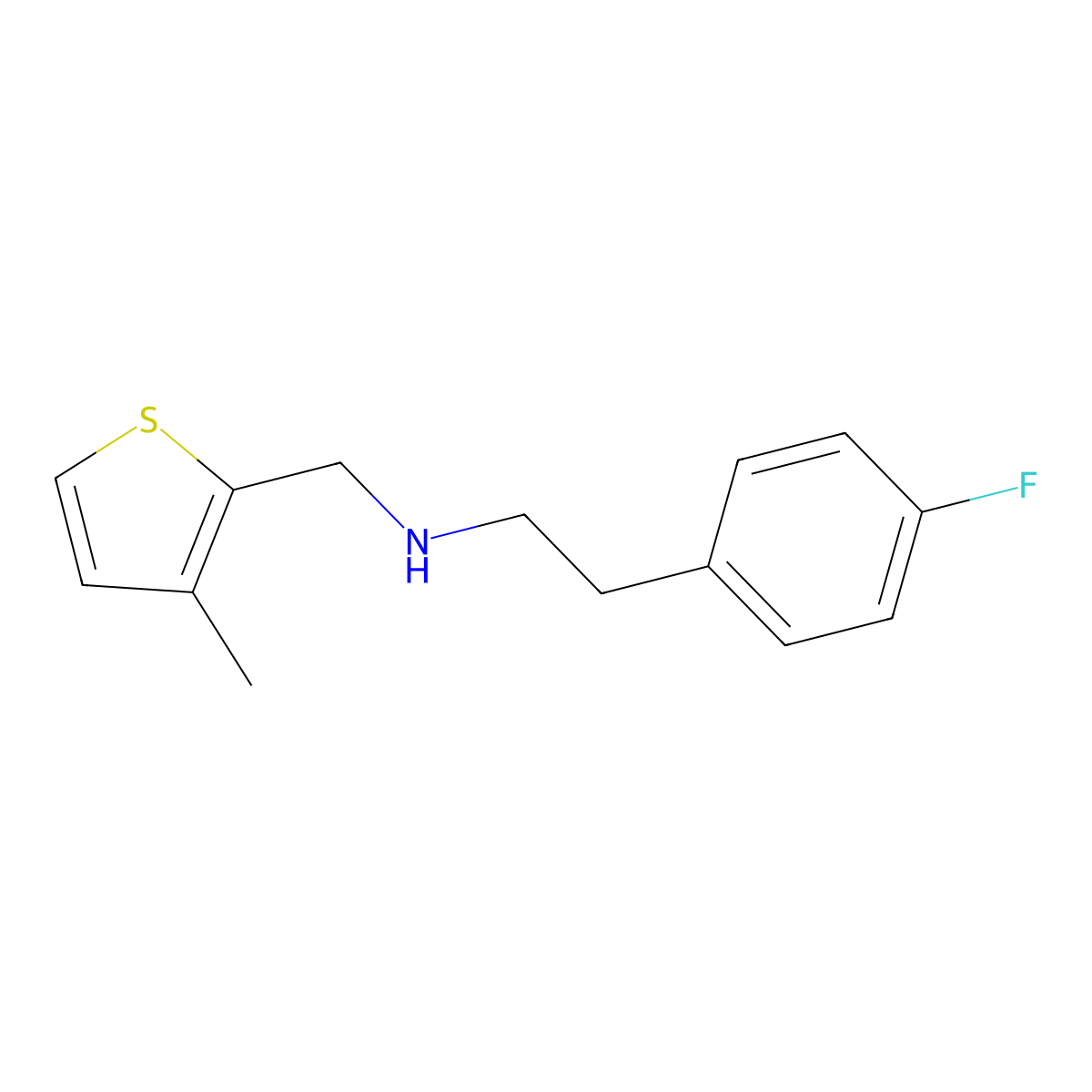 N-[2-(4-fluorophenyl)ethyl]-N-[(3-methyl-2-thienyl)methyl]amine molecular structure, CAS 637744-63-9