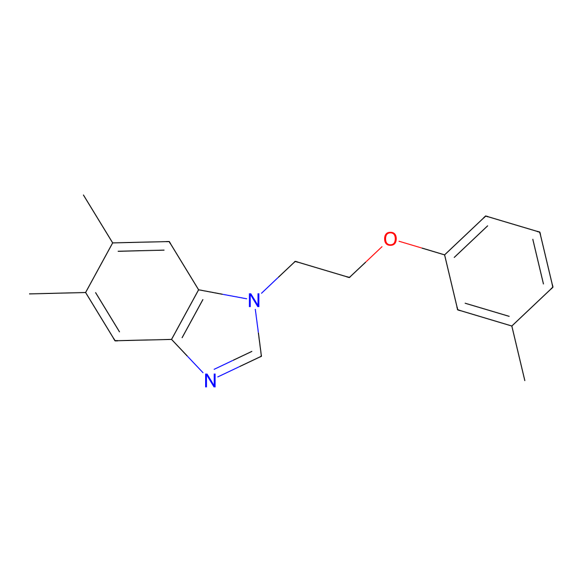 5,6-Dimethyl-1-[2-(3-methylphenoxy)ethyl]benzimidazole molecular structure, CAS 637745-29-0