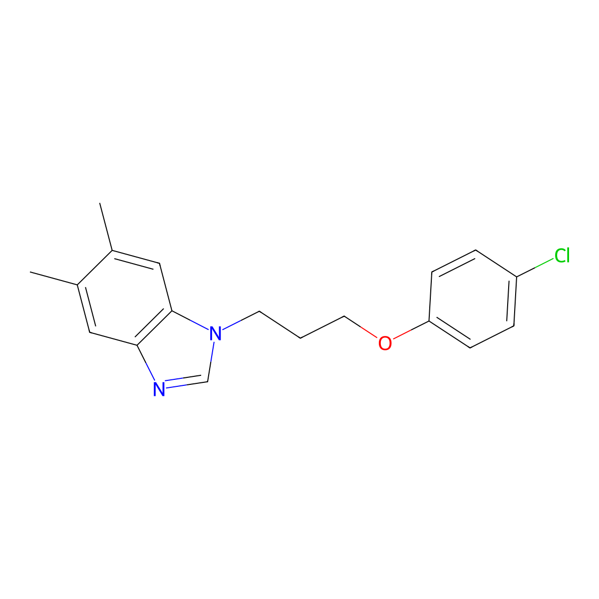 1-[3-(4-Chlorophenoxy)propyl]-5,6-dimethylbenzimidazole molecular structure, CAS 637745-33-6