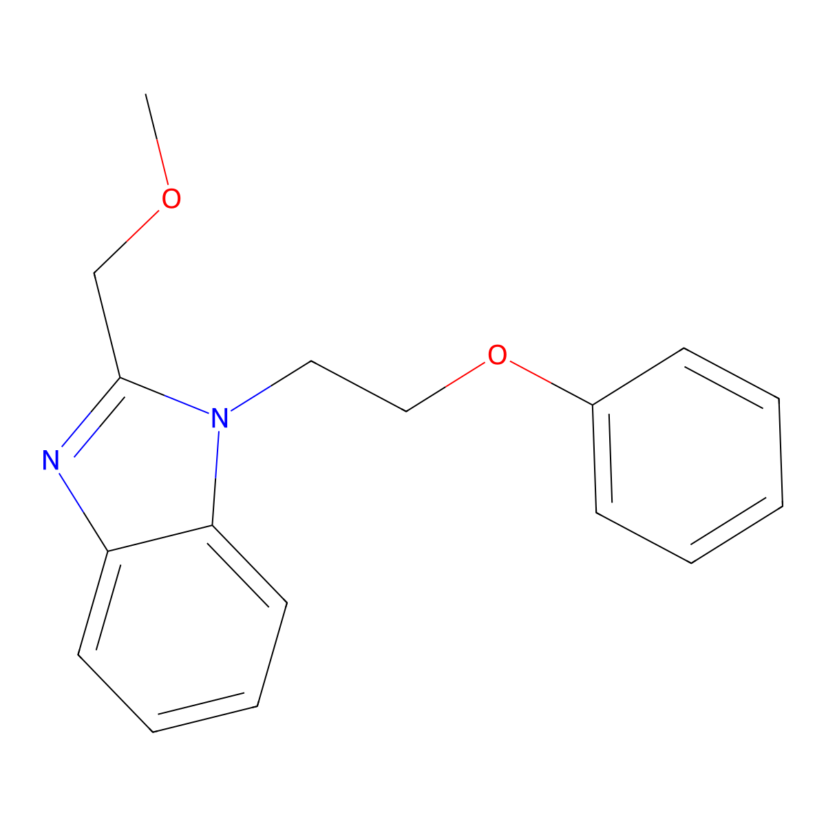 2-(methoxymethyl)-1-(2-phenoxyethyl)-1H-benzimidazole molecular structure, CAS 637745-37-0
