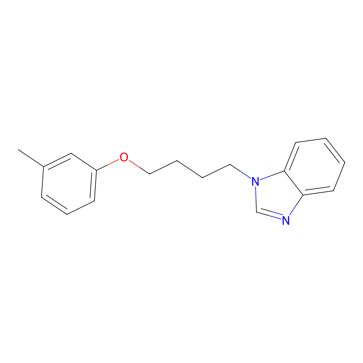 1-(4-(m-tolyloxy)butyl)-1H-benzo[d]imidazole molecular structure, CAS 637745-39-2