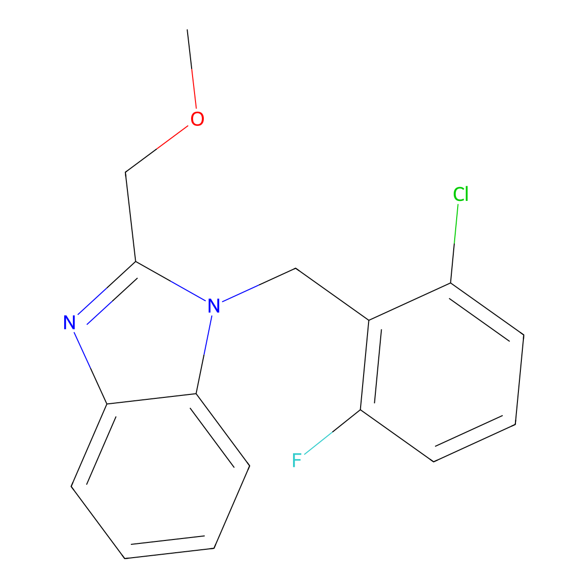 1-(2-chloro-6-fluorobenzyl)-2-(methoxymethyl)-1H-benzimidazole molecular structure, CAS 637745-53-0