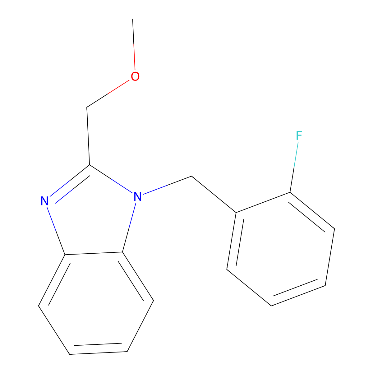 1-[(2-Fluorophenyl)methyl]-2-(methoxymethyl)benzimidazole molecular structure, CAS 637745-59-6