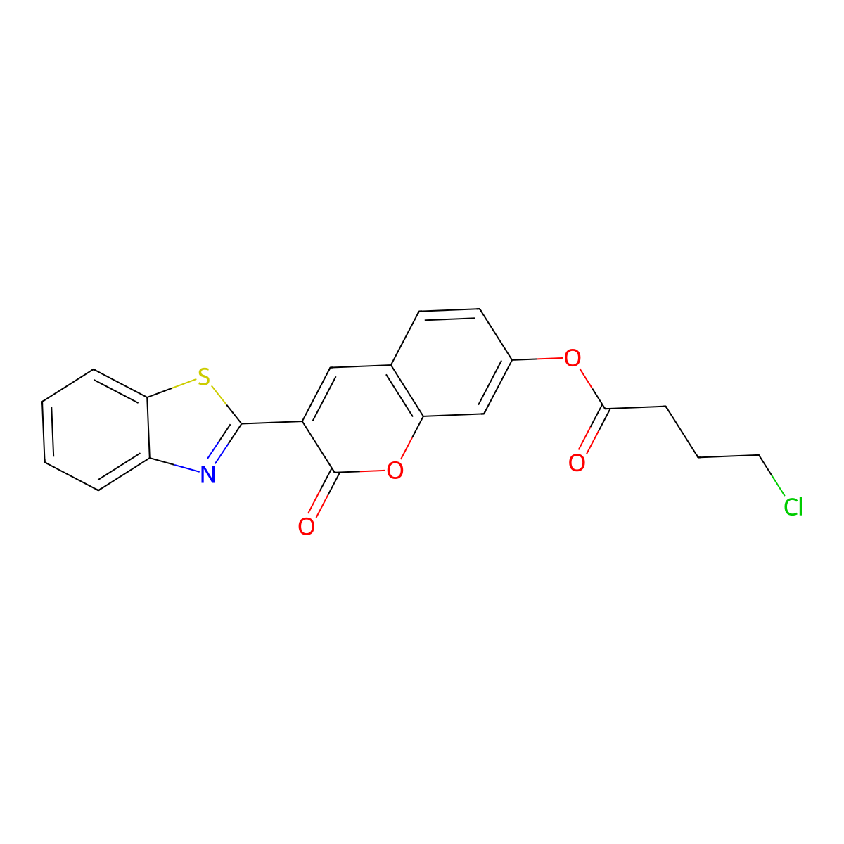 3-(1,3-benzothiazol-2-yl)-2-oxo-2H-chromen-7-yl 4-chlorobutanoate molecular structure, CAS 637746-58-8