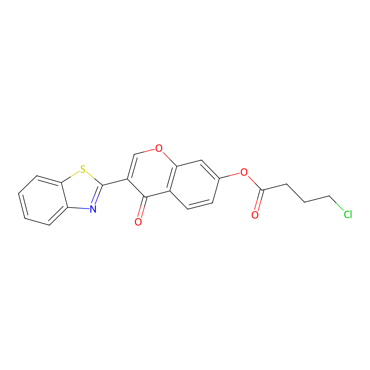 3-(1,3-benzothiazol-2-yl)-4-oxo-4H-chromen-7-yl 4-chlorobutanoate molecular structure, CAS 637746-60-2