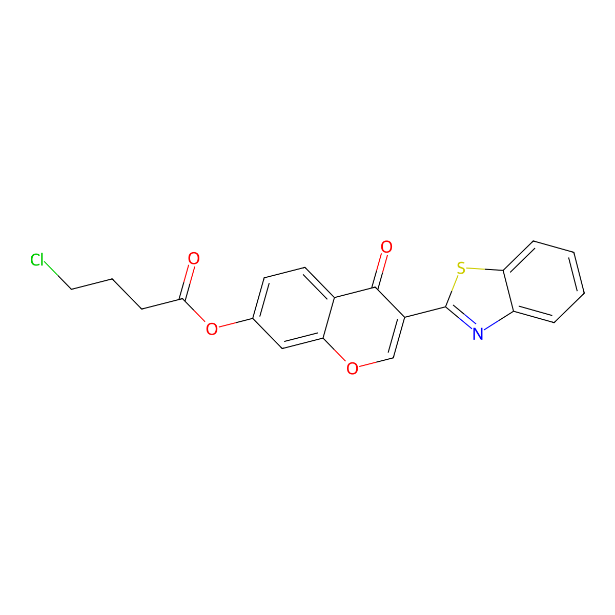 3-(1,3-benzothiazol-2-yl)-4-oxo-4H-chromen-7-yl 4-chlorobutanoate molecular structure, CAS 637746-60-2