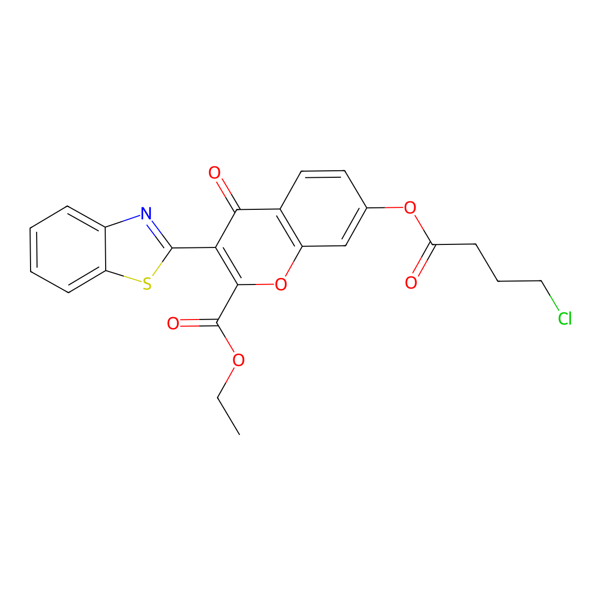 ethyl 3-(1,3-benzothiazol-2-yl)-7-[(4-chlorobutanoyl)oxy]-4-oxo-4H-chromene-2-carboxylate molecular structure, CAS 637746-61-3
