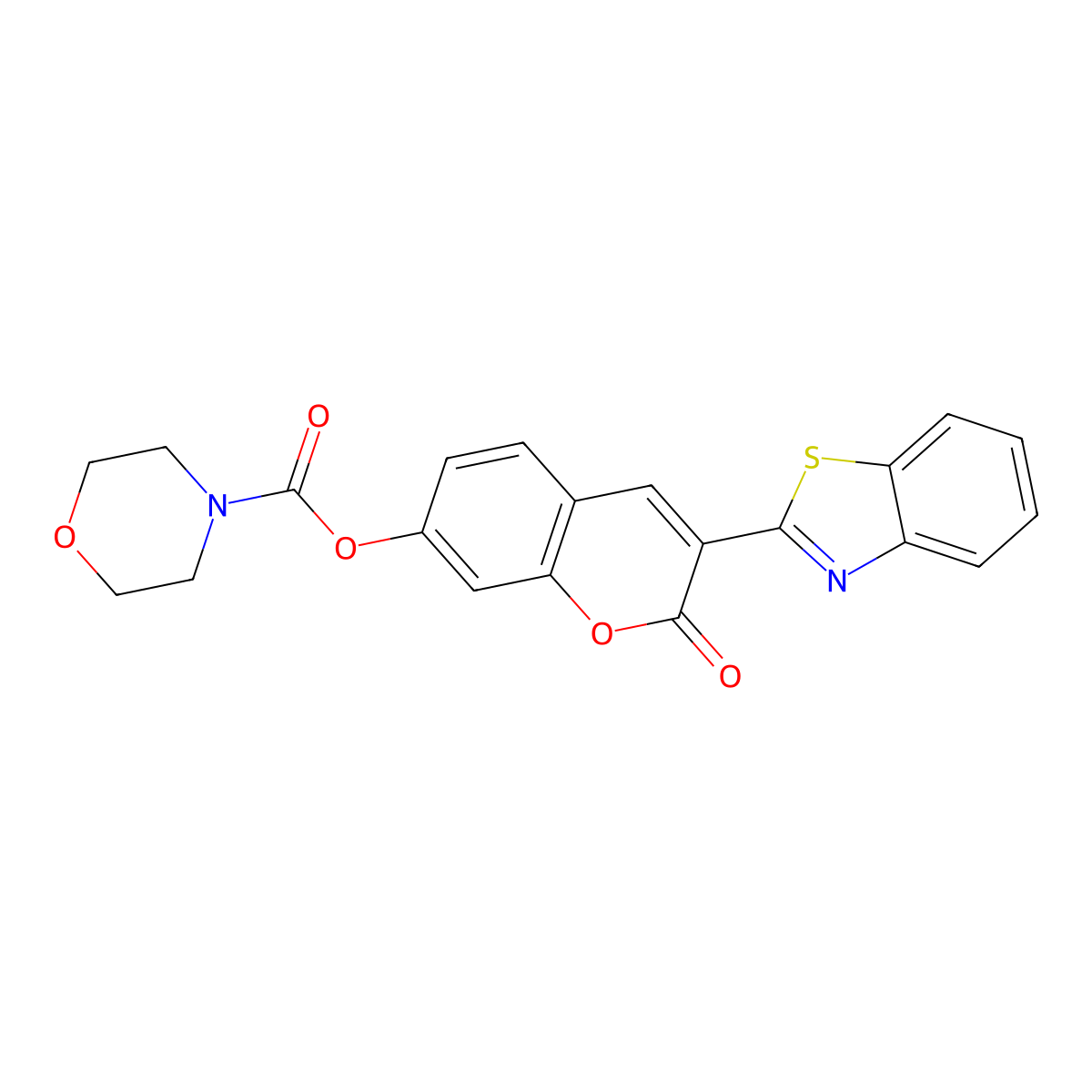 3-(1,3-benzothiazol-2-yl)-2-oxo-2H-chromen-7-yl morpholine-4-carboxylate molecular structure, CAS 637746-65-7