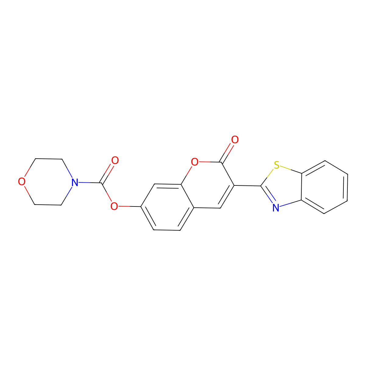 3-(1,3-benzothiazol-2-yl)-2-oxo-2H-chromen-7-yl morpholine-4-carboxylate molecular structure, CAS 637746-65-7