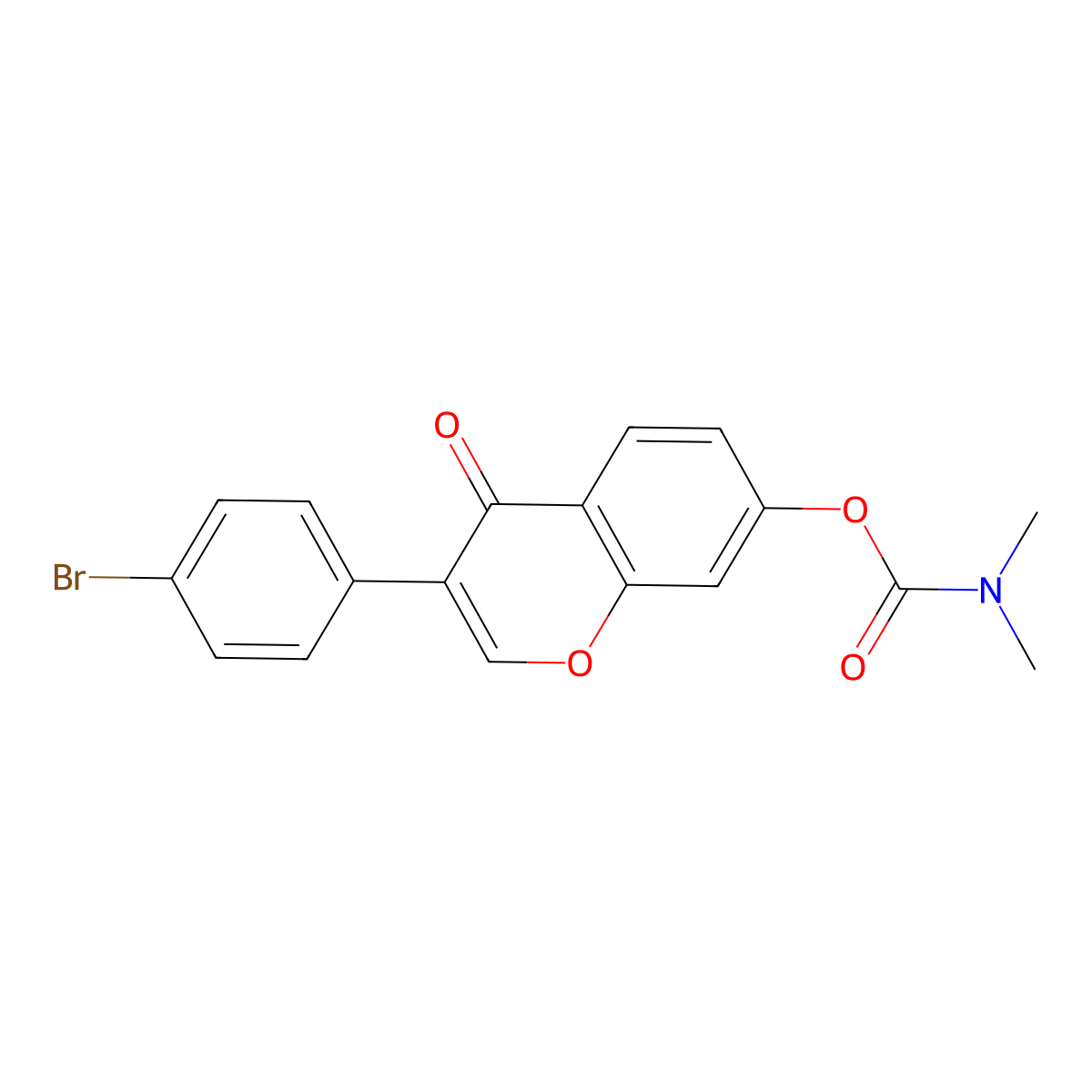 3-(4-bromophenyl)-4-oxo-4H-chromen-7-yl dimethylcarbamate molecular structure, CAS 637746-93-1