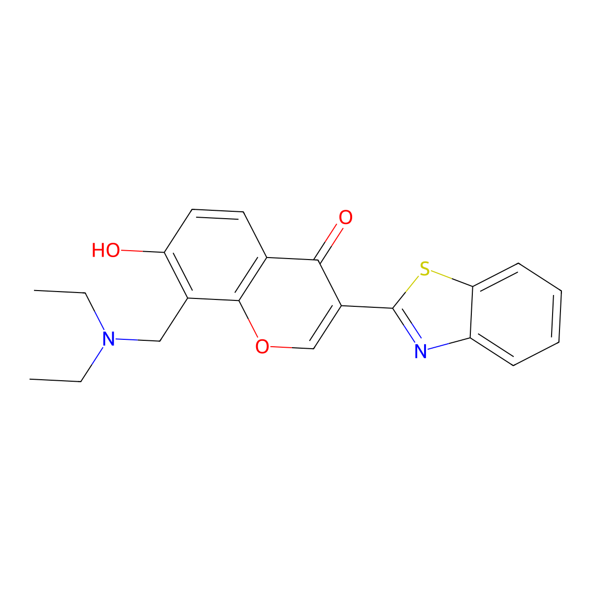 3-(benzo[d]thiazol-2-yl)-8-((diethylamino)methyl)-7-hydroxy-4H-chromen-4-one molecular structure, CAS 637747-59-2