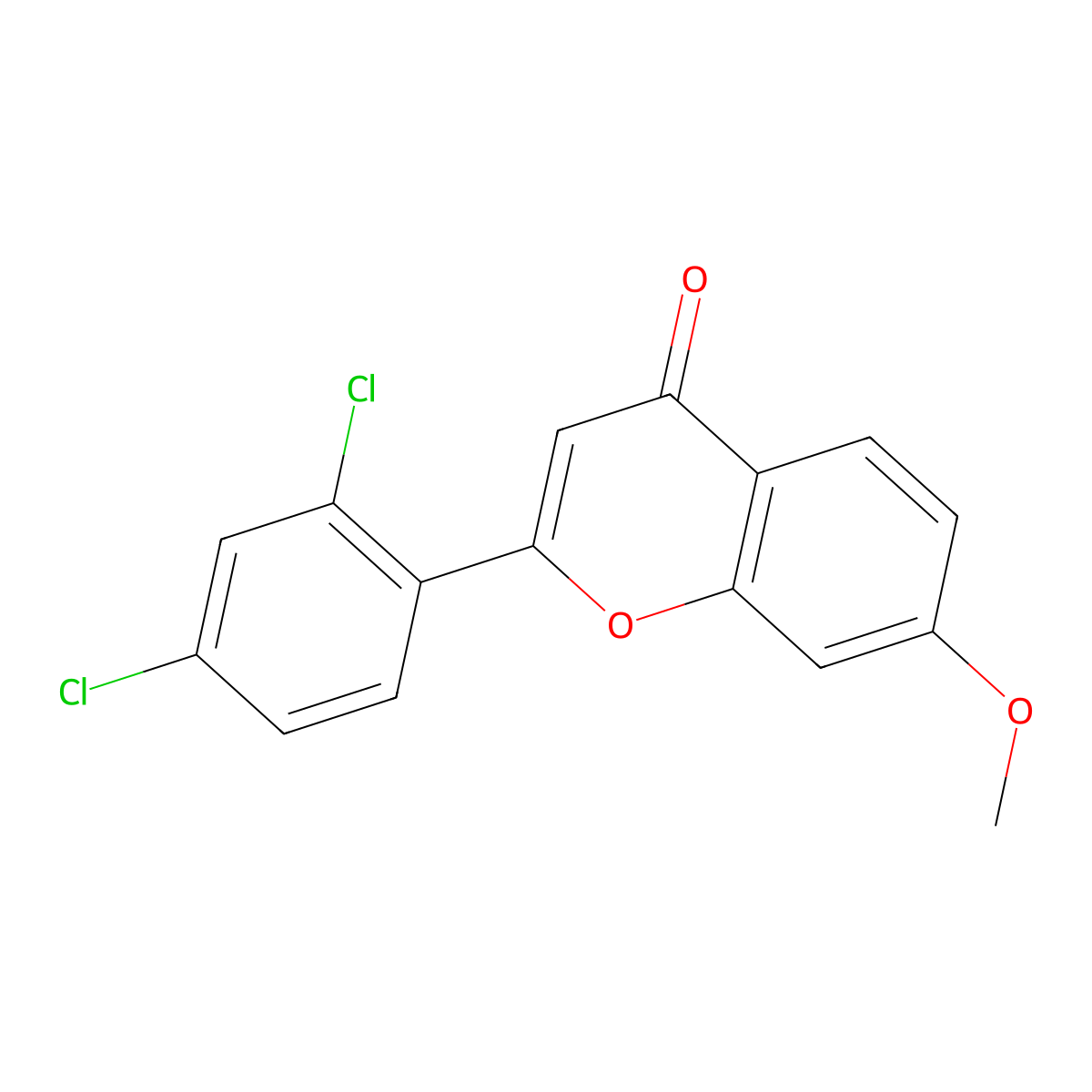 2-(2,4-Dichlorophenyl)-7-methoxychromen-4-one molecular structure, CAS 637747-69-4