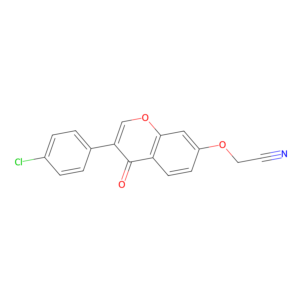 2-((3-(4-chlorophenyl)-4-oxo-4H-chromen-7-yl)oxy)acetonitrile molecular structure, CAS 637747-85-4