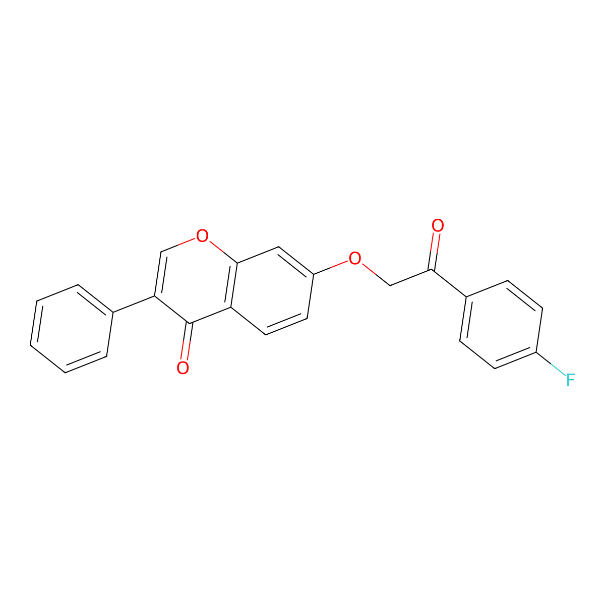 7-[2-(4-Fluorophenyl)-2-oxoethoxy]-3-phenylchromen-4-one molecular structure, CAS 637747-86-5