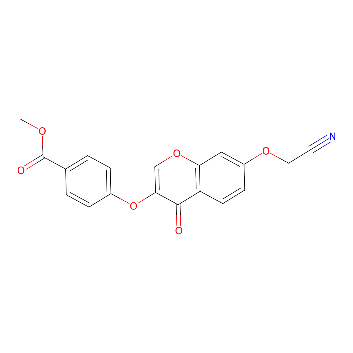 methyl 4-{[7-(cyanomethoxy)-4-oxo-4H-chromen-3-yl]oxy}benzoate molecular structure, CAS 637747-90-1