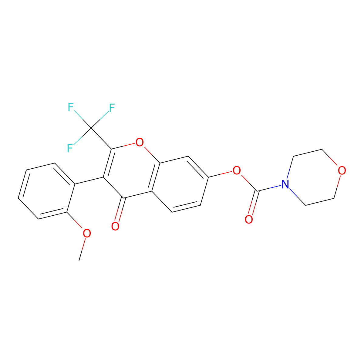 3-(2-methoxyphenyl)-4-oxo-2-(trifluoromethyl)-4H-chromen-7-yl morpholine-4-carboxylate molecular structure, CAS 637748-18-6