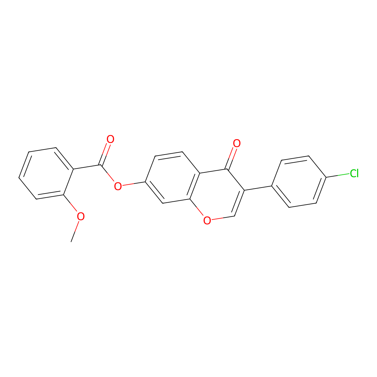 3-(4-chlorophenyl)-4-oxo-4H-chromen-7-yl 2-methoxybenzoate molecular structure, CAS 637748-28-8