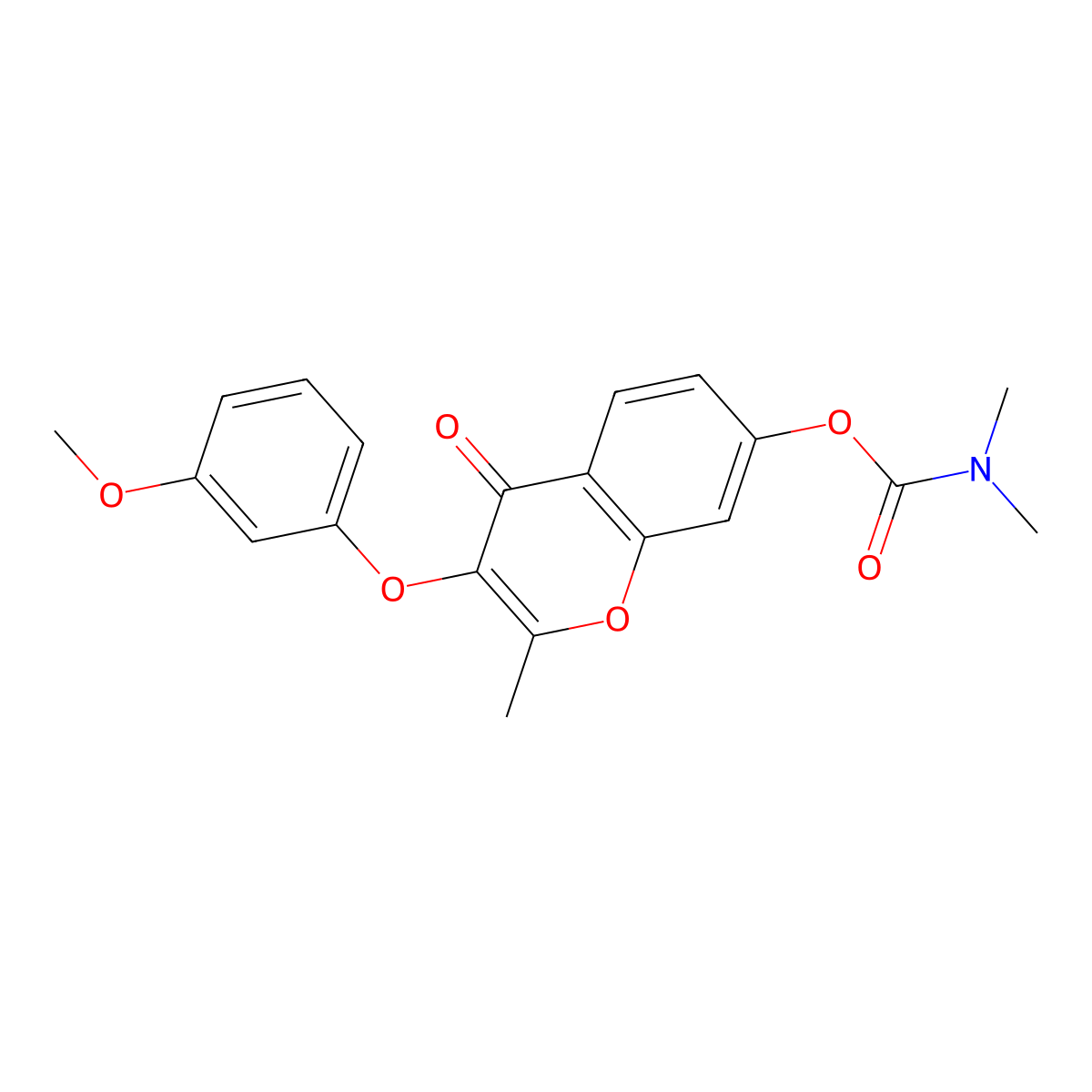 3-(3-methoxyphenoxy)-2-methyl-4-oxo-4H-chromen-7-yl dimethylcarbamate molecular structure, CAS 637749-02-1