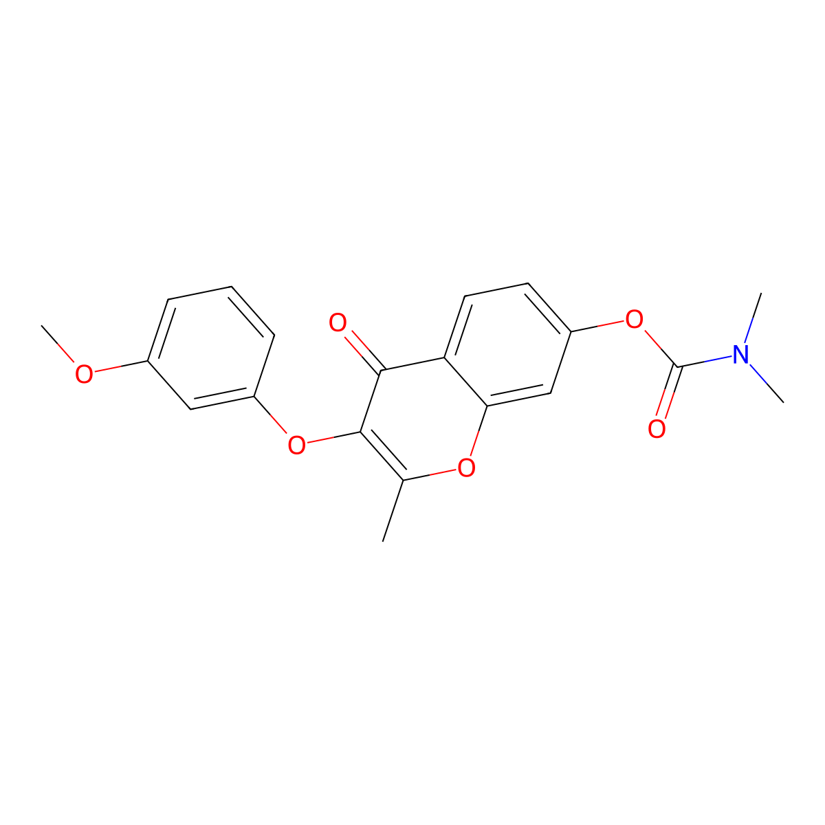 3-(3-methoxyphenoxy)-2-methyl-4-oxo-4H-chromen-7-yl dimethylcarbamate molecular structure, CAS 637749-02-1