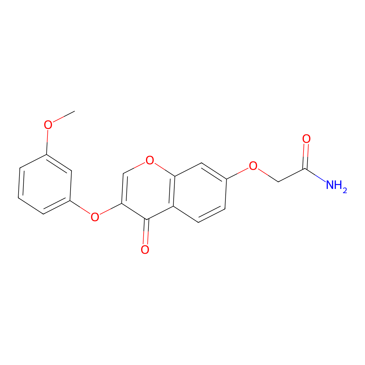 2-[3-(3-Methoxyphenoxy)-4-oxochromen-7-yl]oxyacetamide molecular structure, CAS 637749-04-3