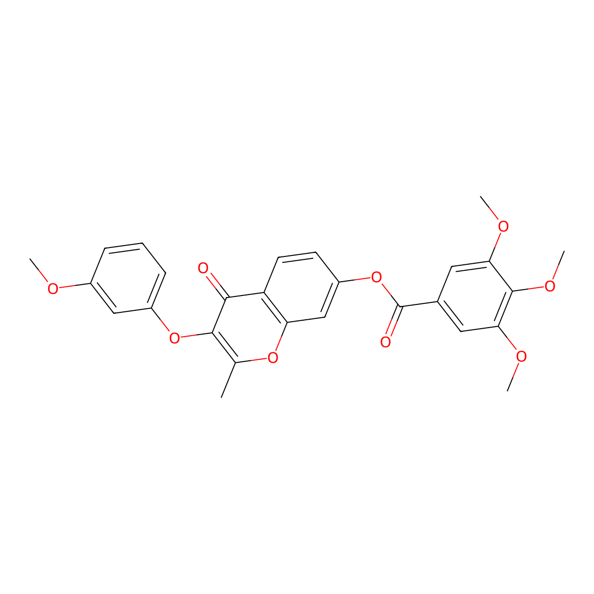 3-(3-methoxyphenoxy)-2-methyl-4-oxo-4H-chromen-7-yl 3,4,5-trimethoxybenzoate molecular structure, CAS 637749-06-5