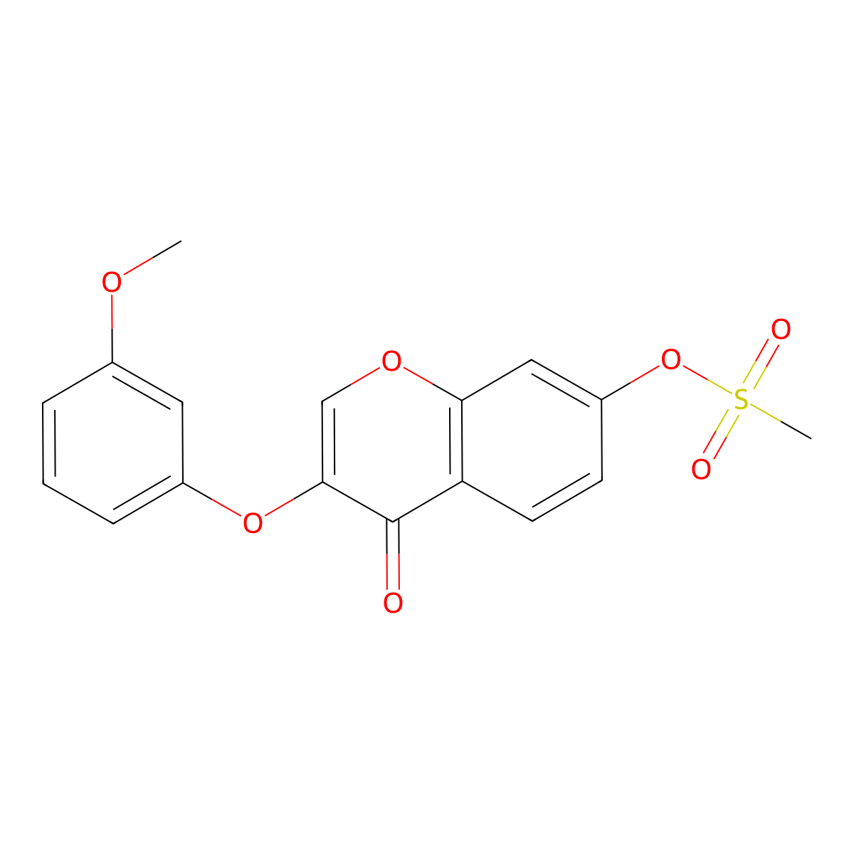 3-(3-methoxyphenoxy)-4-oxo-4H-chromen-7-yl methanesulfonate molecular structure, CAS 637749-07-6