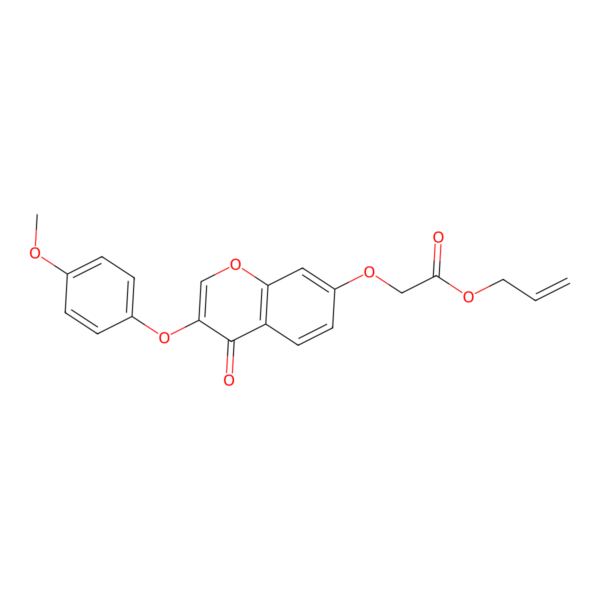 allyl 2-((3-(4-methoxyphenoxy)-4-oxo-4H-chromen-7-yl)oxy)acetate molecular structure, CAS 637749-16-7