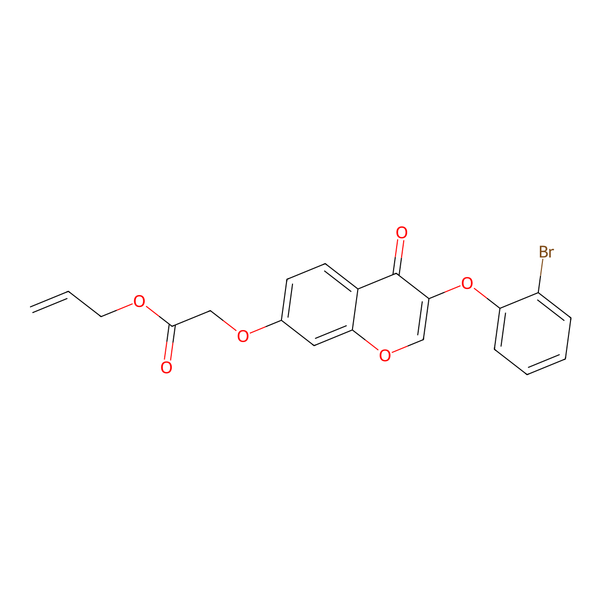 allyl 2-((3-(2-bromophenoxy)-4-oxo-4H-chromen-7-yl)oxy)acetate molecular structure, CAS 637749-17-8
