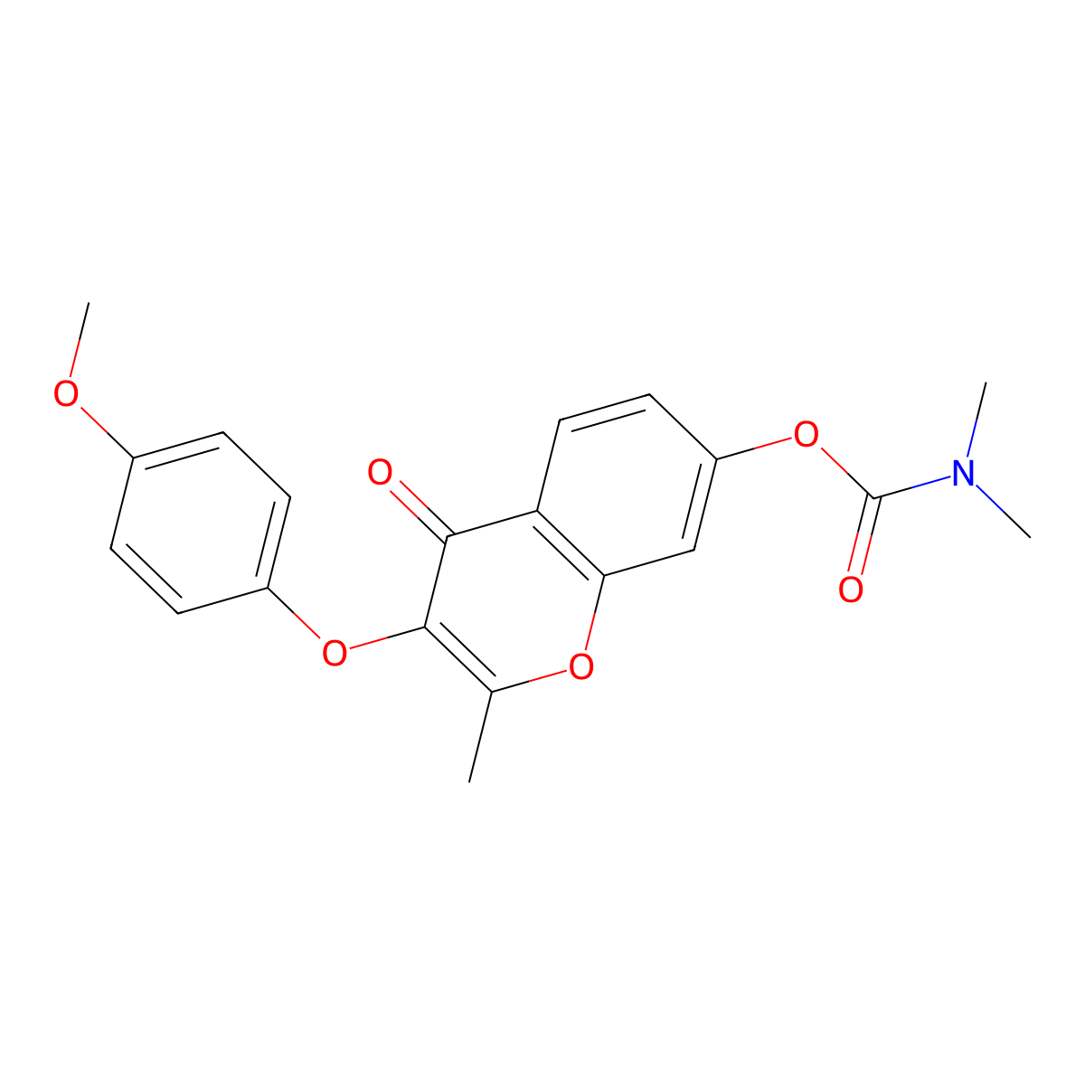 3-(4-methoxyphenoxy)-2-methyl-4-oxo-4H-chromen-7-yl dimethylcarbamate molecular structure, CAS 637749-21-4