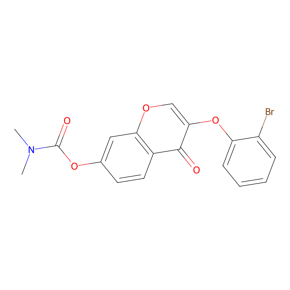 3-(2-bromophenoxy)-4-oxo-4H-chromen-7-yl dimethylcarbamate molecular structure, CAS 637749-22-5
