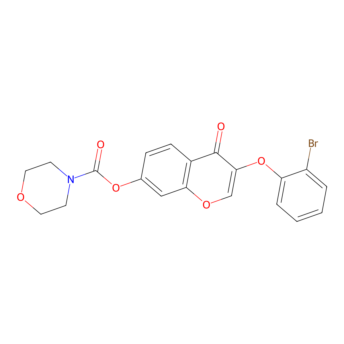 3-(2-bromophenoxy)-4-oxo-4H-chromen-7-yl morpholine-4-carboxylate molecular structure, CAS 637749-23-6