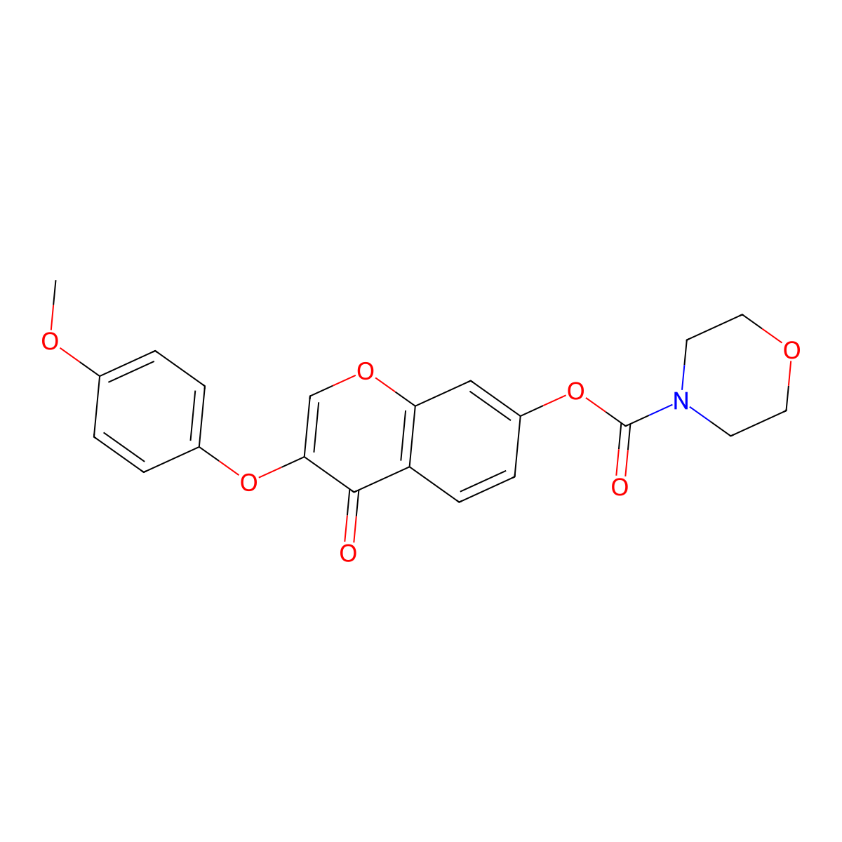 3-(4-methoxyphenoxy)-4-oxo-4H-chromen-7-yl morpholine-4-carboxylate molecular structure, CAS 637749-24-7