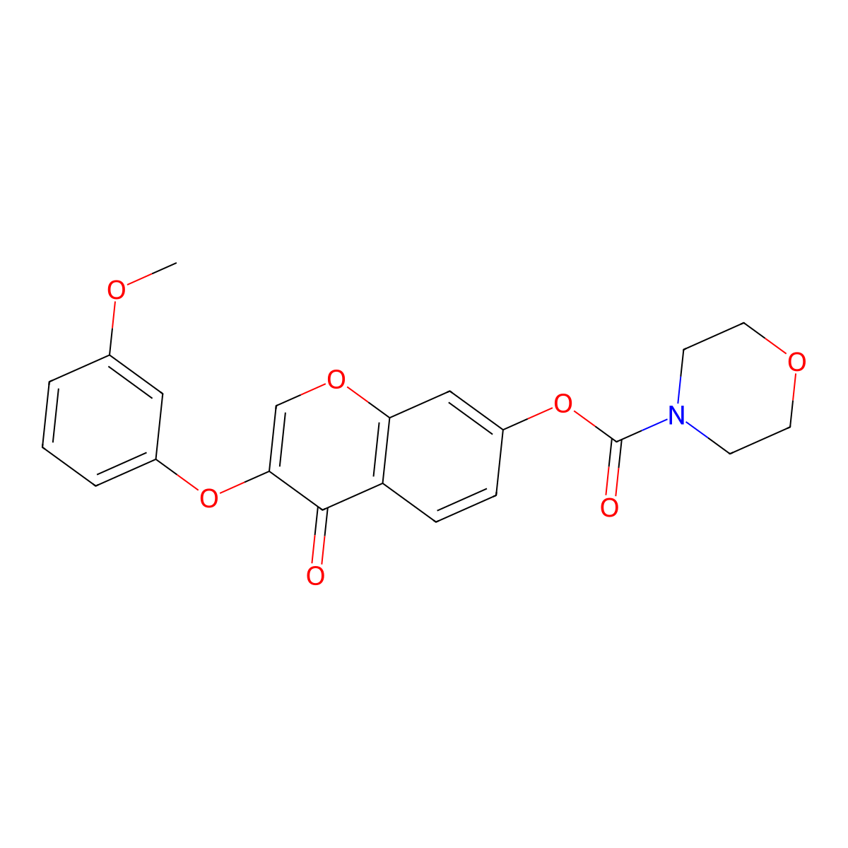 3-(3-methoxyphenoxy)-4-oxo-4H-chromen-7-yl morpholine-4-carboxylate molecular structure, CAS 637749-25-8