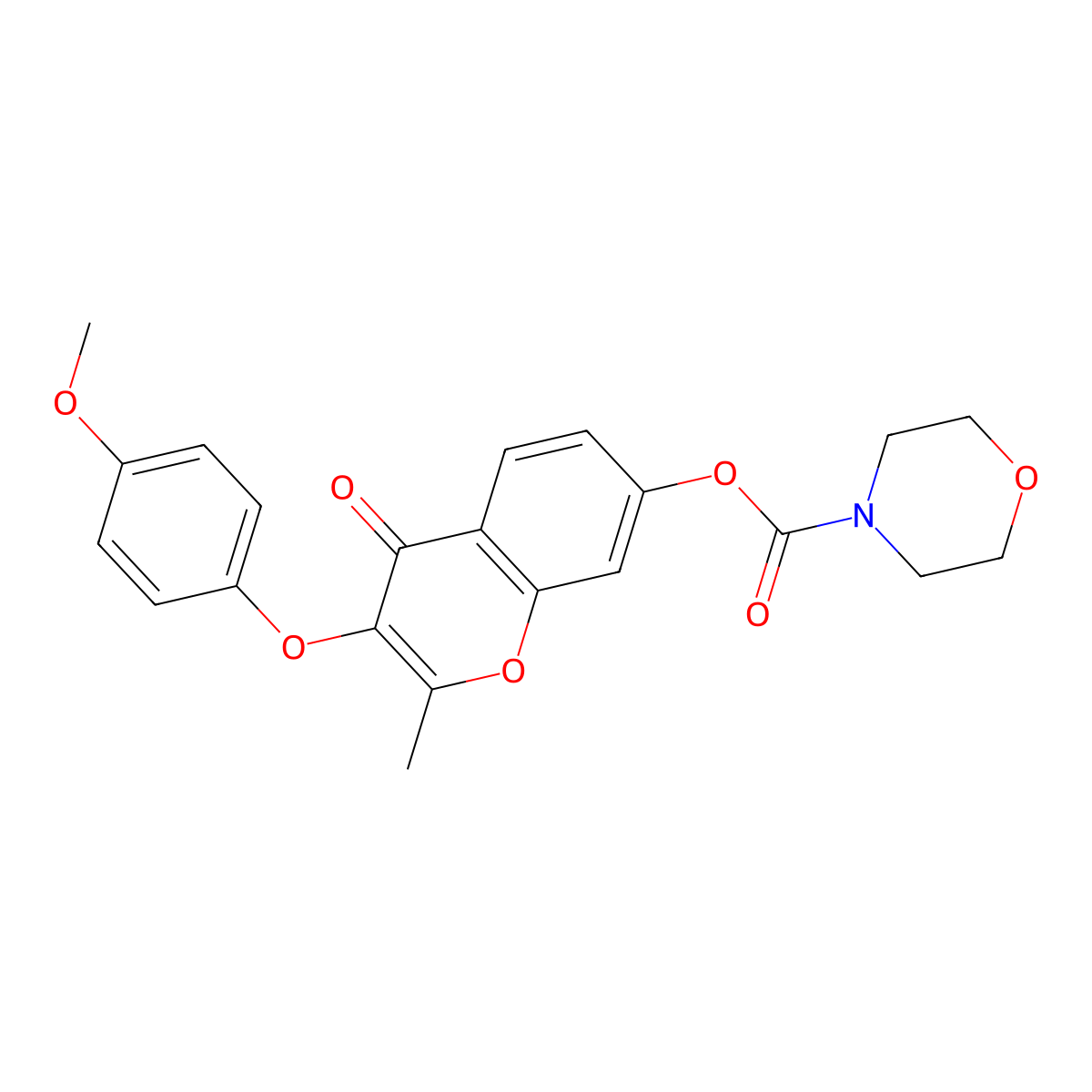 3-(4-methoxyphenoxy)-2-methyl-4-oxo-4H-chromen-7-yl morpholine-4-carboxylate molecular structure, CAS 637749-26-9