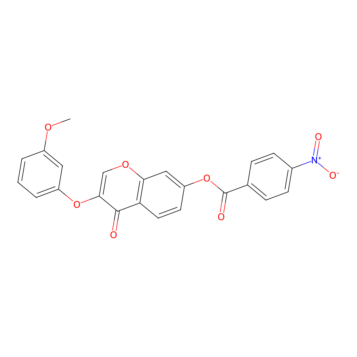 3-(3-methoxyphenoxy)-4-oxo-4H-chromen-7-yl 4-nitrobenzoate molecular structure, CAS 637749-28-1