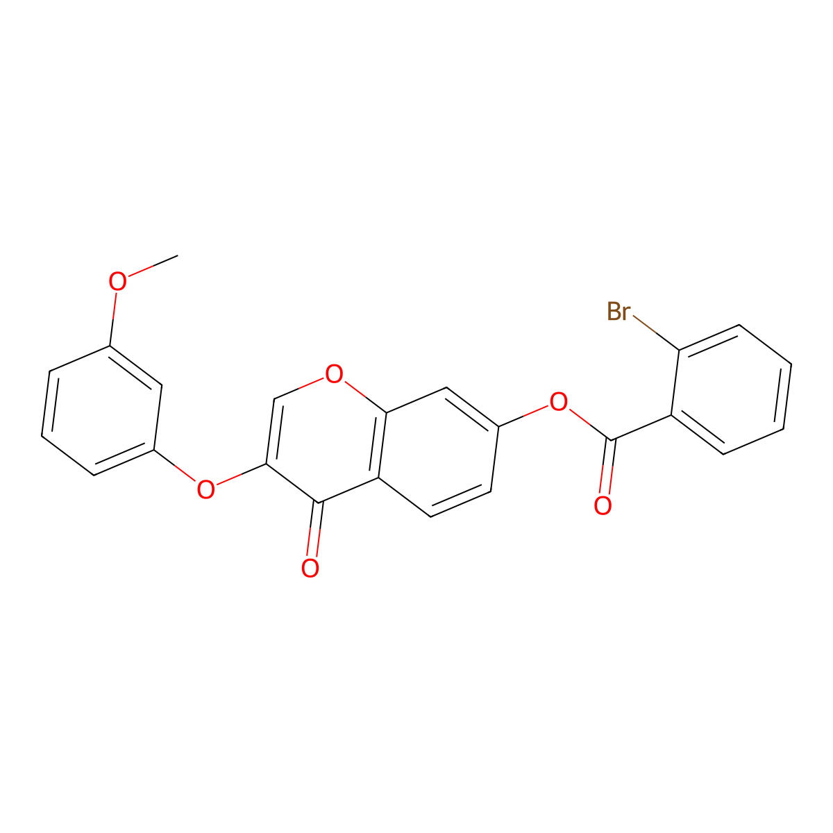 3-(3-methoxyphenoxy)-4-oxo-4H-chromen-7-yl 2-bromobenzoate molecular structure, CAS 637749-29-2