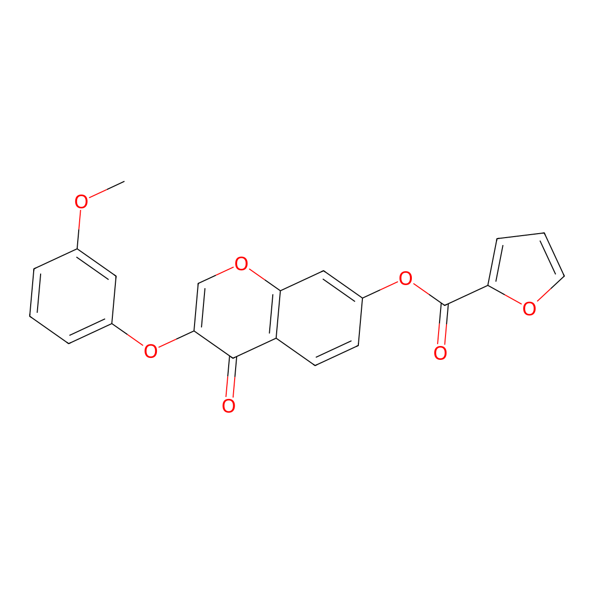 3-(3-methoxyphenoxy)-4-oxo-4H-chromen-7-yl furan-2-carboxylate molecular structure, CAS 637749-30-5