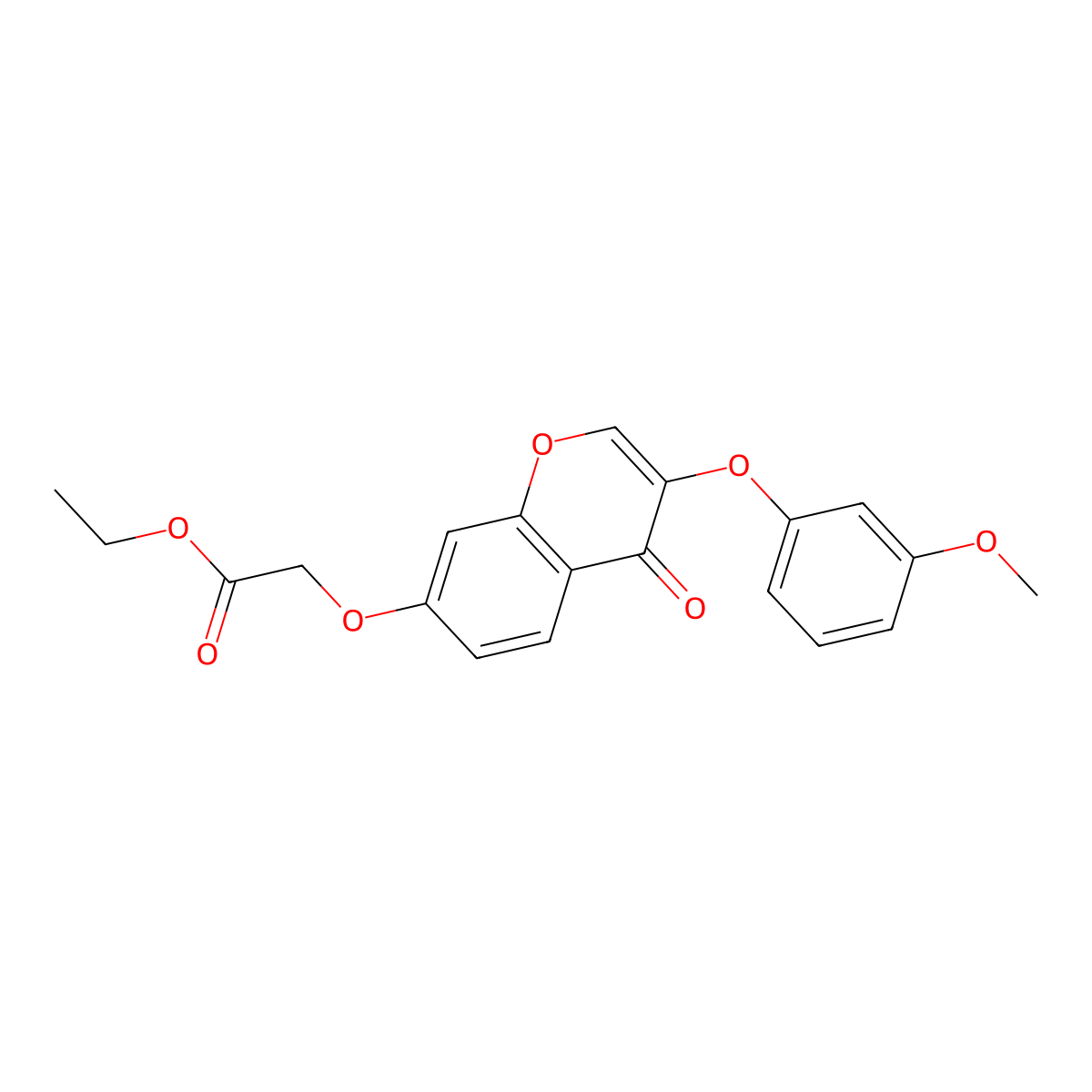 Ethyl 2-[3-(3-methoxyphenoxy)-4-oxochromen-7-yl]oxyacetate molecular structure, CAS 637749-32-7