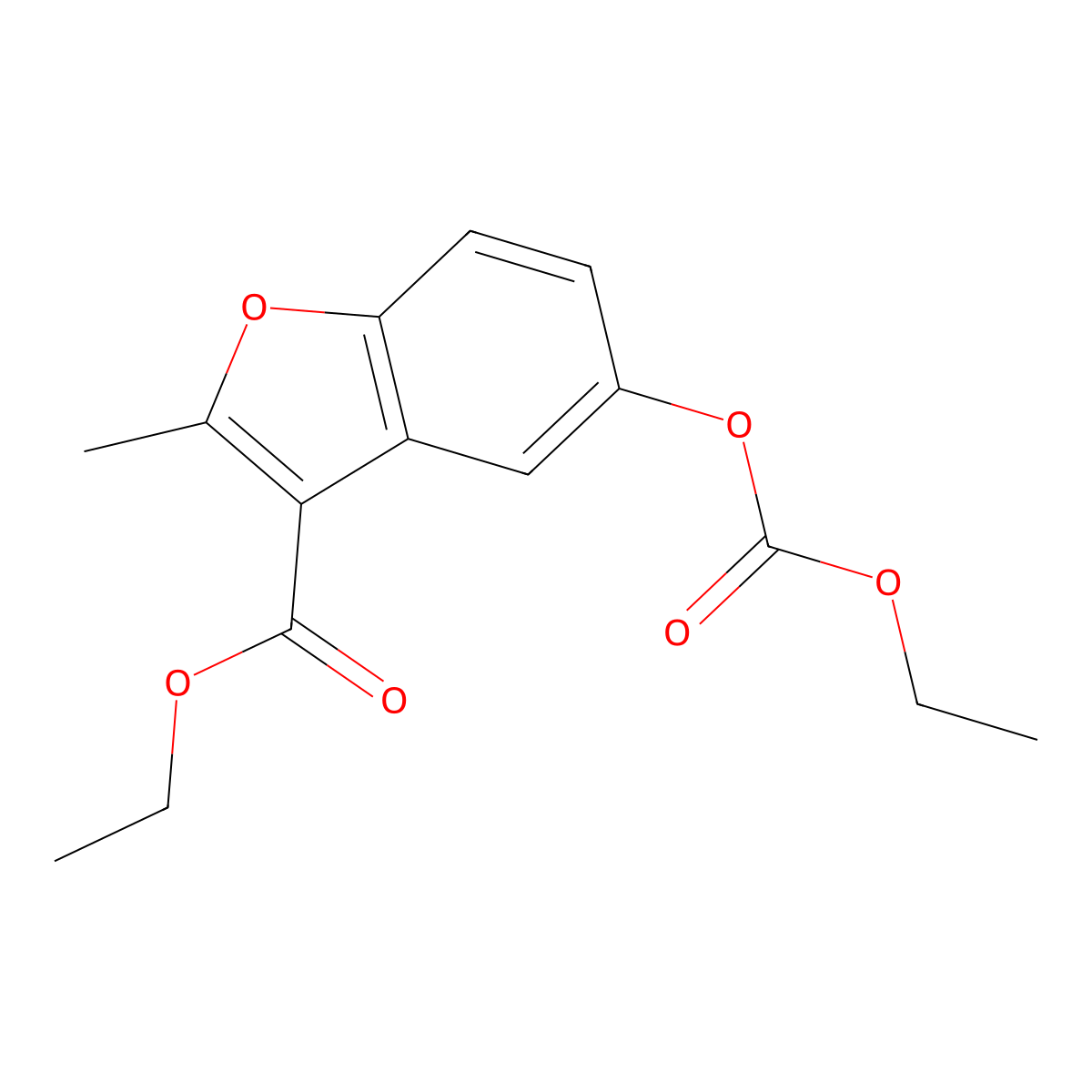 Ethyl 5-[(ethoxycarbonyl)oxy]-2-methyl-1-benzofuran-3-carboxylate molecular structure, CAS 637749-43-0