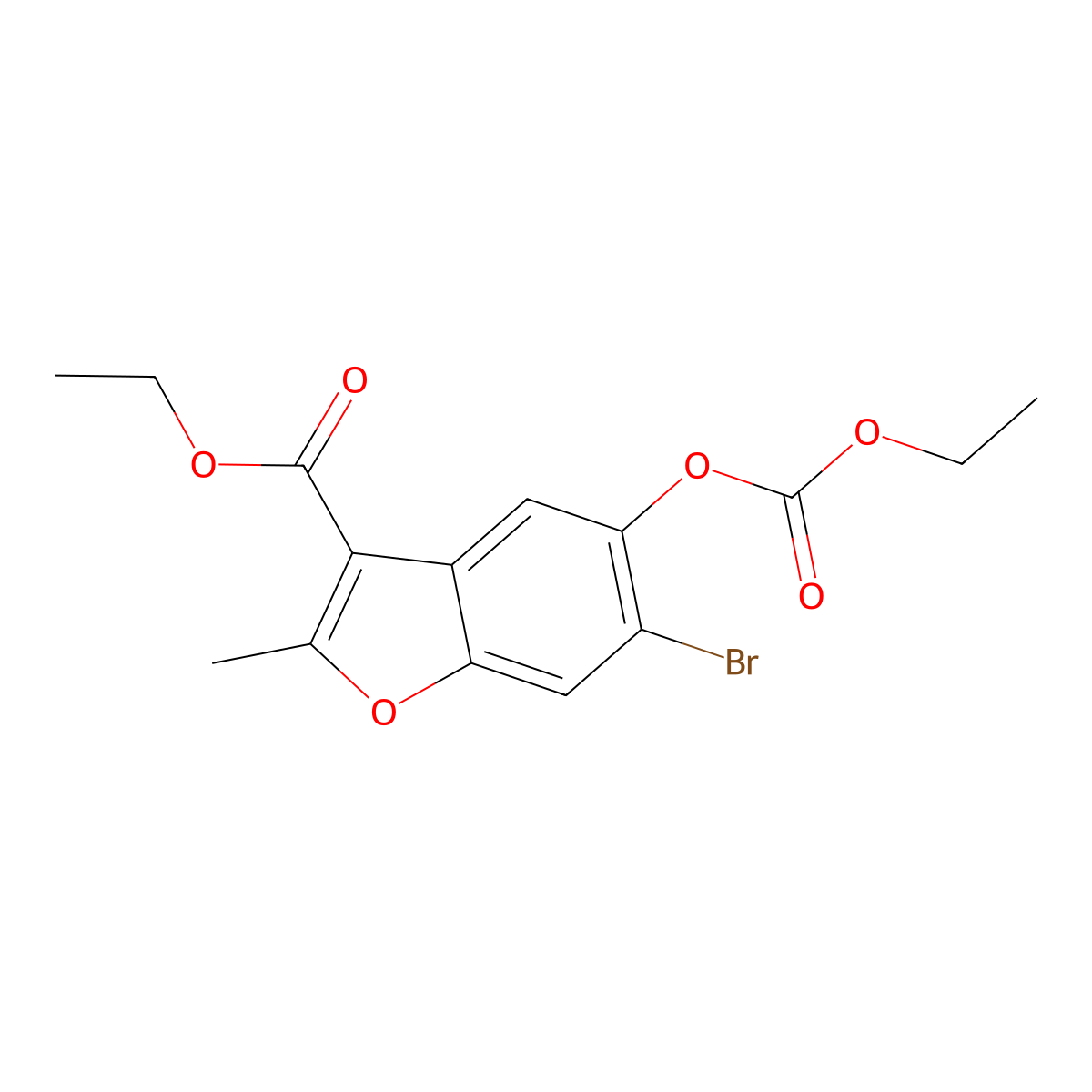 Ethyl 6-bromo-5-[(ethoxycarbonyl)oxy]-2-methyl-1-benzofuran-3-carboxylate molecular structure, CAS 637749-45-2