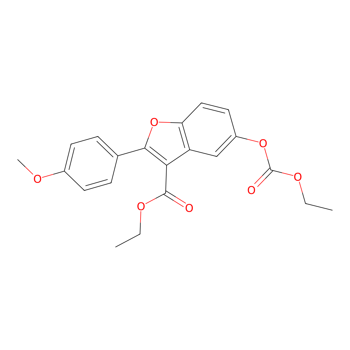 Ethyl 5-[(ethoxycarbonyl)oxy]-2-(4-methoxyphenyl)-1-benzofuran-3-carboxylate molecular structure, CAS 637749-46-3