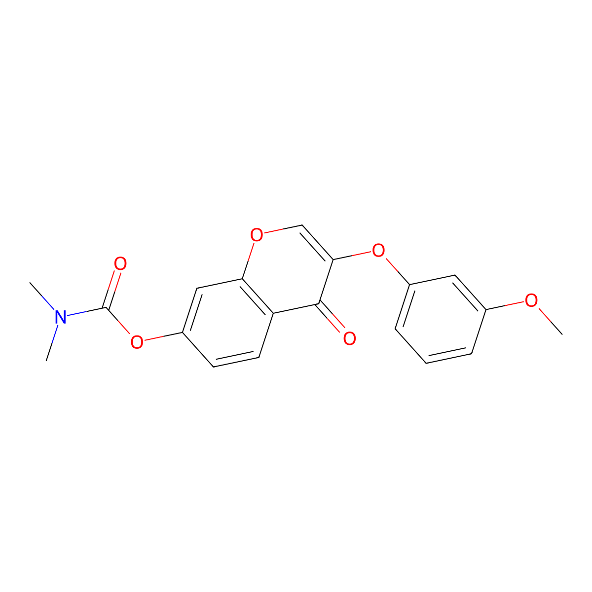 3-(3-methoxyphenoxy)-4-oxo-4H-chromen-7-yl dimethylcarbamate molecular structure, CAS 637749-62-3
